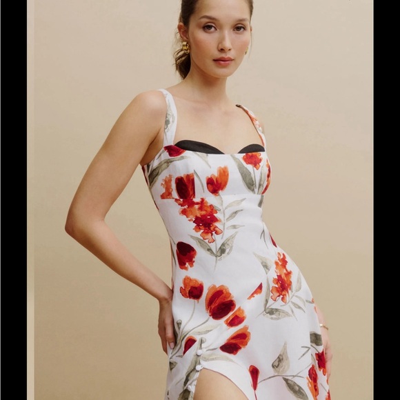 REFORMATION BEKKI LINEN DRESS - Picture 2 of 16